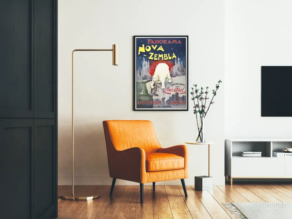 Panoramaposter Nova Zembla - Vintage väggdekoration med isbjörn och säl - Bild 2