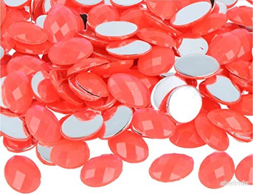 Dekorativa pärlor akryl oval rosa fluor 13x18mm. 500u.Ca. 8428885455791