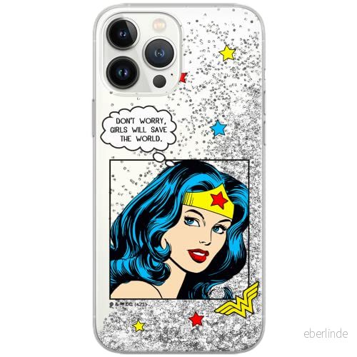 ERT GROUP mobiltelefonfodral för Apple Iphone 11 PRO MAX originalt och officiellt licensierat DC mönster Wonder Woman 028 Vit anpassad till formen på mobiltelefonen, med glitter overflow effekt 5903932941371