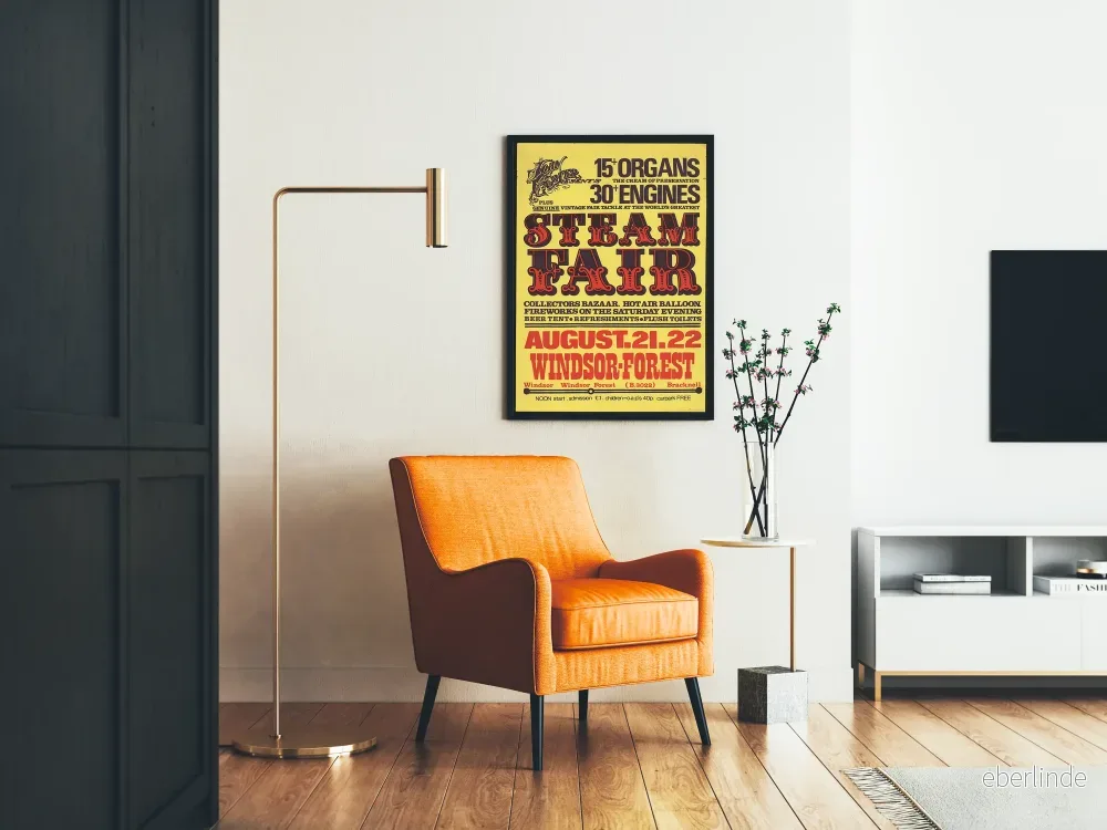 Vintageposter för ångmaskinsmässan Windsor Forest 21–22 augusti - Bild 2