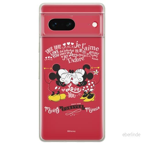 ERT GROUP mobiltelefonfodral för Google PIXEL 7 originalt och officiellt licensierat Disney mönster Mickey & Minnie 005 optimalt anpassad till formen på mobiltelefonen, fodral tillverkad av TPU plast 5905795156893