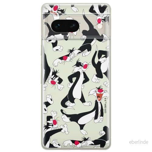 ERT GROUP mobiltelefonfodral för Google PIXEL 7 originalt och officiellt licensierat Looney Tunes mönster Sylvester 006 optimalt anpassad till formen på mobiltelefonen, gedeeltelijk transparant 5905795153441