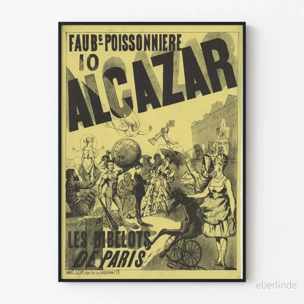 Vintageposter Faubourg Poissonnière Alcazar - Parisisk väggdekoration