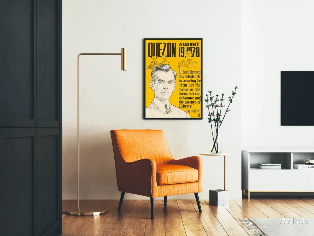 Vintageposter Manuel L. Quezon - Illustration och inspirerande citat 1978 - Bild 2