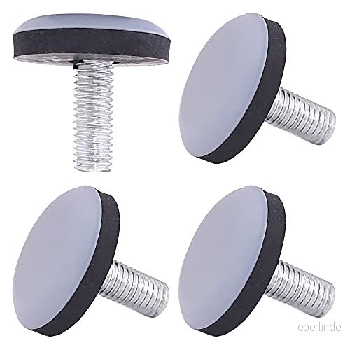 cyclingcolors 4 x möbeltassar med gänga, teflonglidare, gängade justerbara fötter PTFE, justeringsfot (M6) 3701260875984