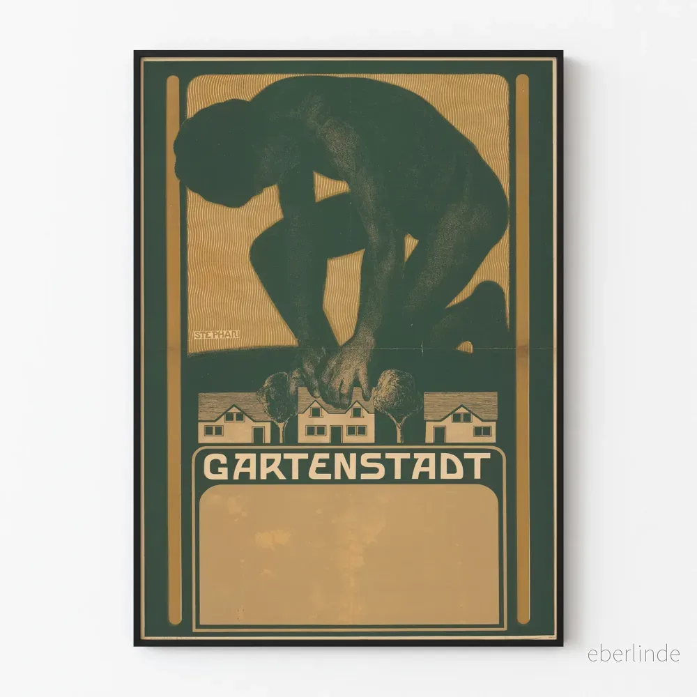 Vintageaffisch Gartenstadt - Väggdekoration Art Déco