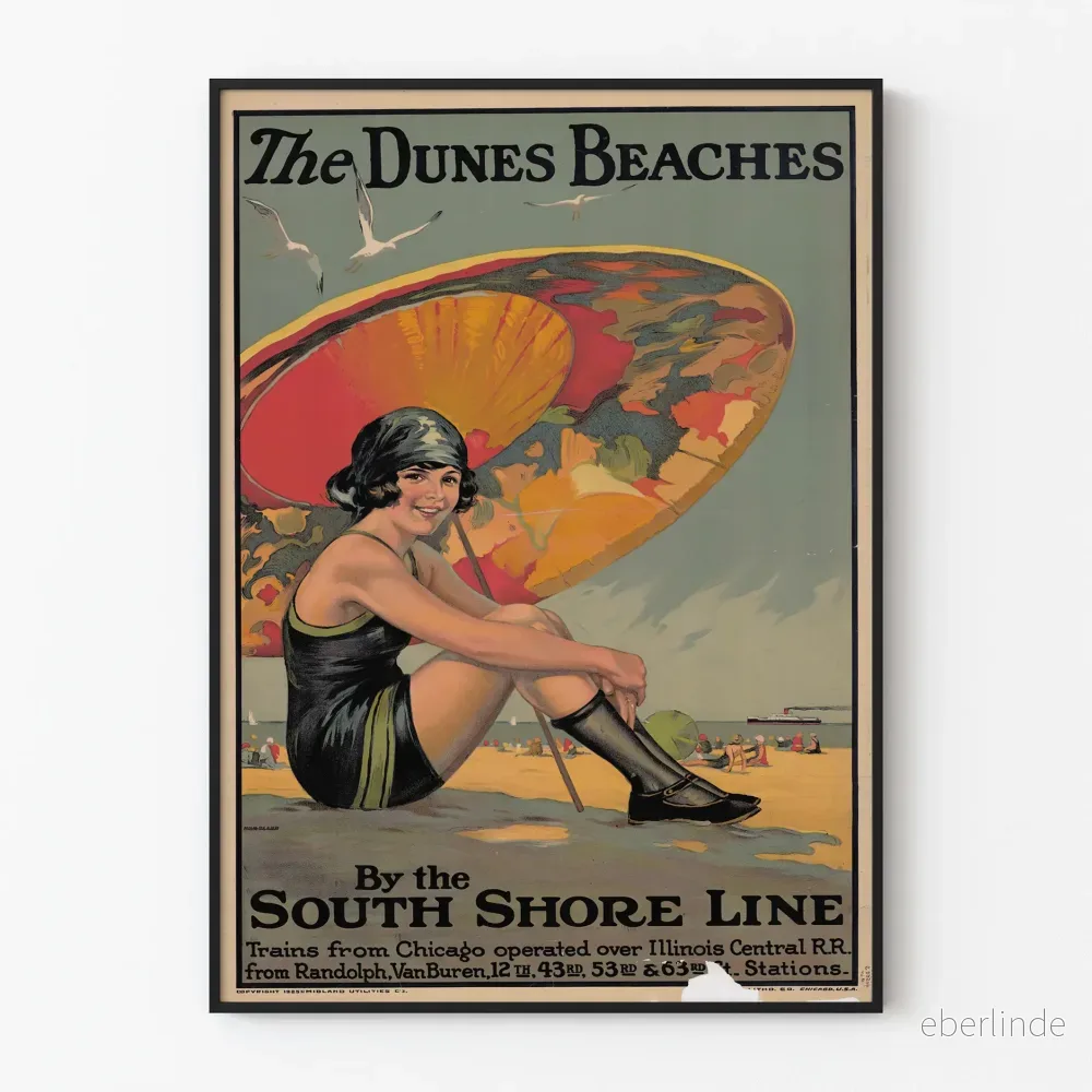Vintageposter The Dunes Beaches South Shore Line Vintageposter The Dunes Beaches South Shore Line