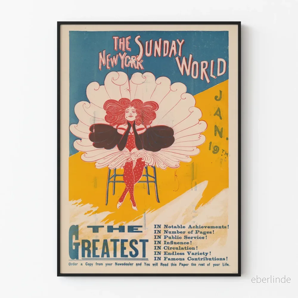Vintageposter The New York Sunday World 19 januari Vintageposter The New York Sunday World 19 januari