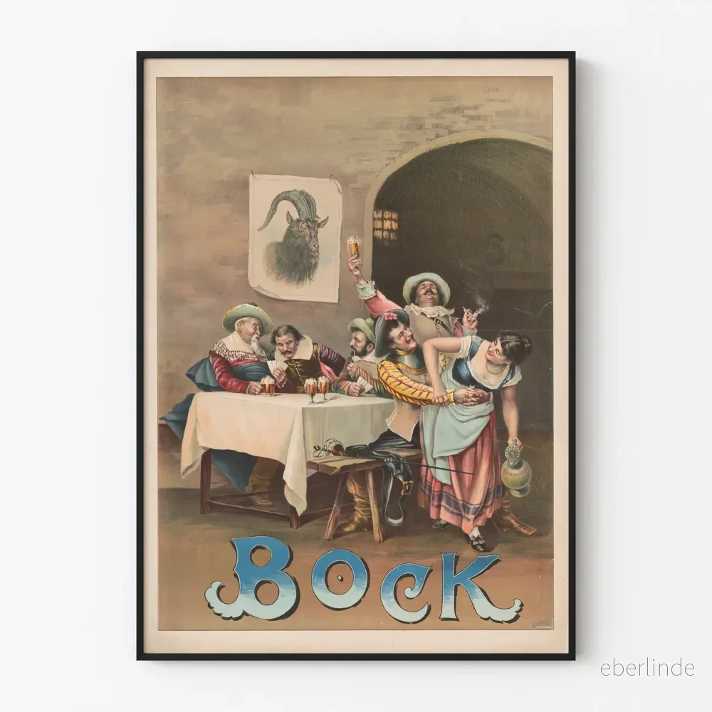 Vintageposter Bock socialt samkväm i värdshus