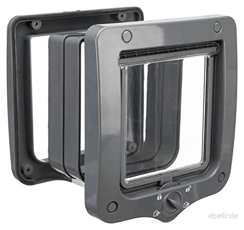 Trixie 4 Way cat flap with tunnel 20 x 22 cm grey 4047974442326