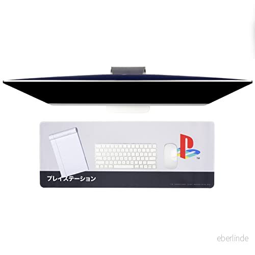 PlayStation Heritage skrivbordsmatta, stor spelmatta för skrivbord 30 x 80 cm, 12 tum 31 5055964788711