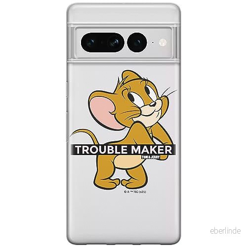 ERT GROUP mobiltelefonfodral för Google PIXEL 7 PRO originalt och officiellt licensierat Tom & Jerry mönster 012 optimalt anpassad till formen på mobiltelefonen, gedeeltelijk transparant 5905795170042