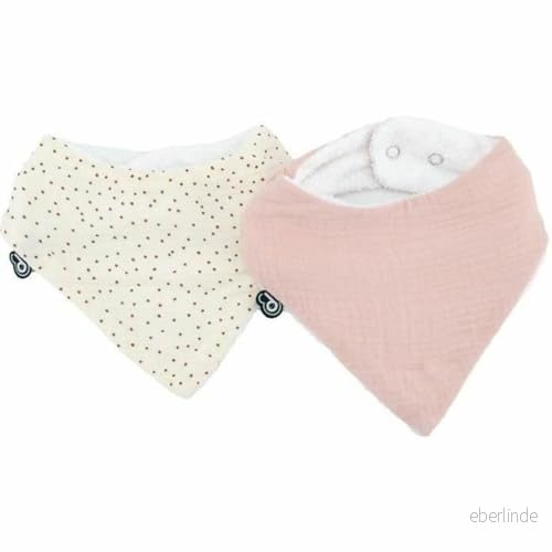 DOMIVA Set X2 BANDANA MUSSELINE haklappar du gamla rosa bomullsgasprickar 3700948338469