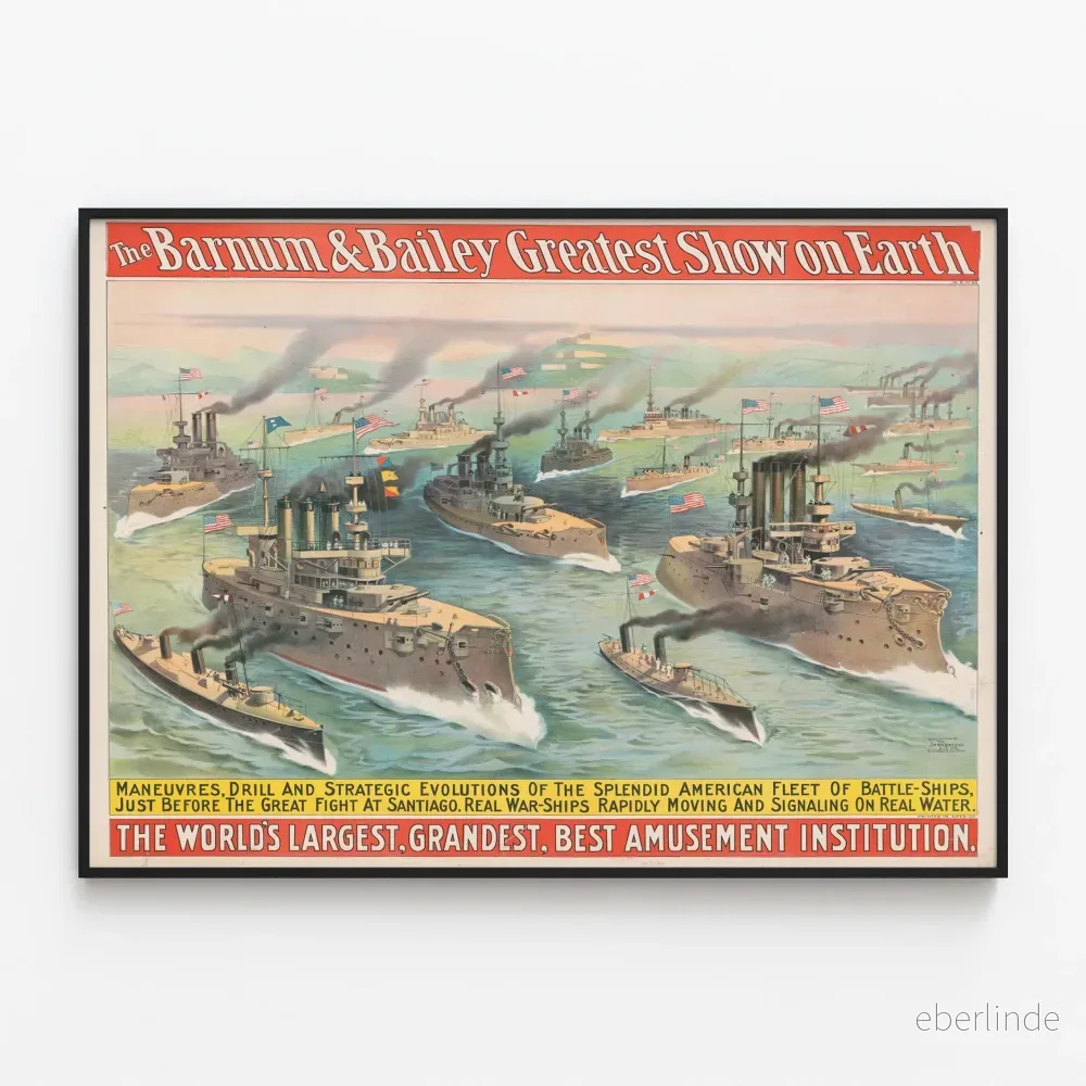 Vintageposter Barnum & Bailey – Amerikanska flottan och marinmanövrar Vintageposter Barnum & Bailey – Amerikanska flottan och marinmanövrar