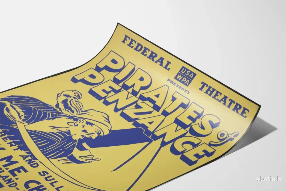 Vintageposter Pirates of Penzance - väggdekoration teater - Bild 3