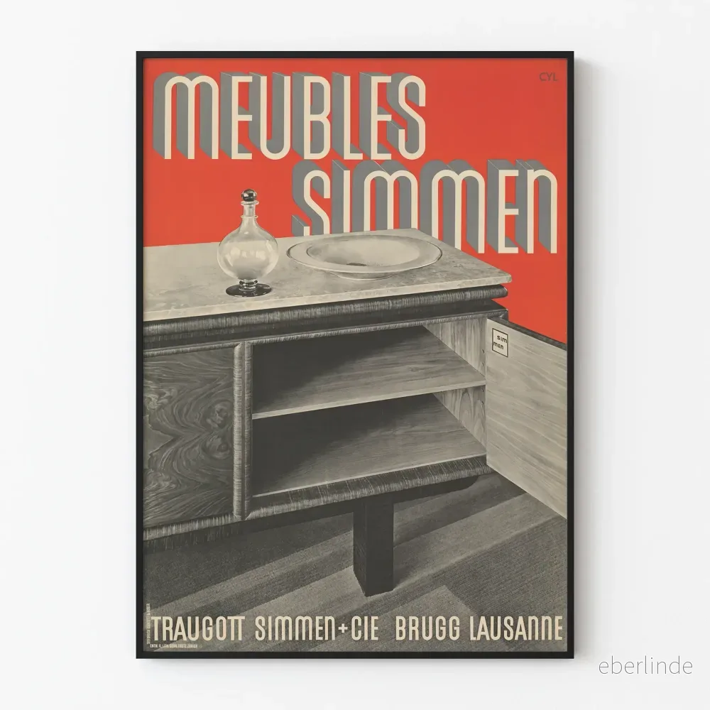 Vintageposter Meubles Simmen - Elegant väggdekoration