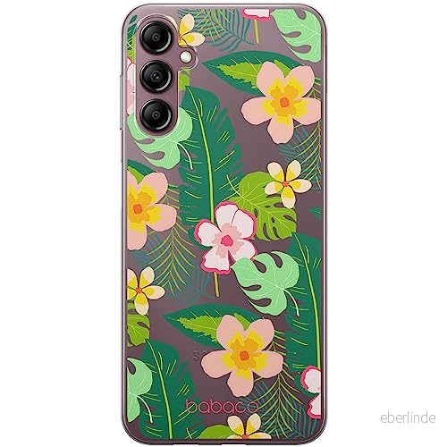 ERT GROUP mobiltelefonfodral för Samsung A14 4G/5G originalt och officiellt licensierat Babaco mönster Flowers 019 optimalt anpassad till formen på mobiltelefonen, gedeeltelijk transparant 5905511823986