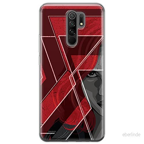 ERT GROUP mobiltelefonfodral för Xiaomi REDMI 9 originalt och officiellt licensierat Marvel mönster Black Widow 002 optimalt anpassad till formen på mobiltelefonen, fodral tillverkad av TPU plast 5903040306178