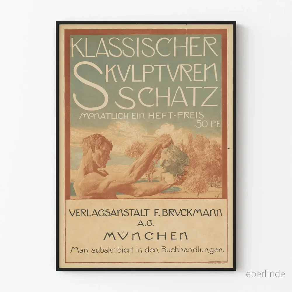 Vintageposter med klassiska skulpturer Tyskland