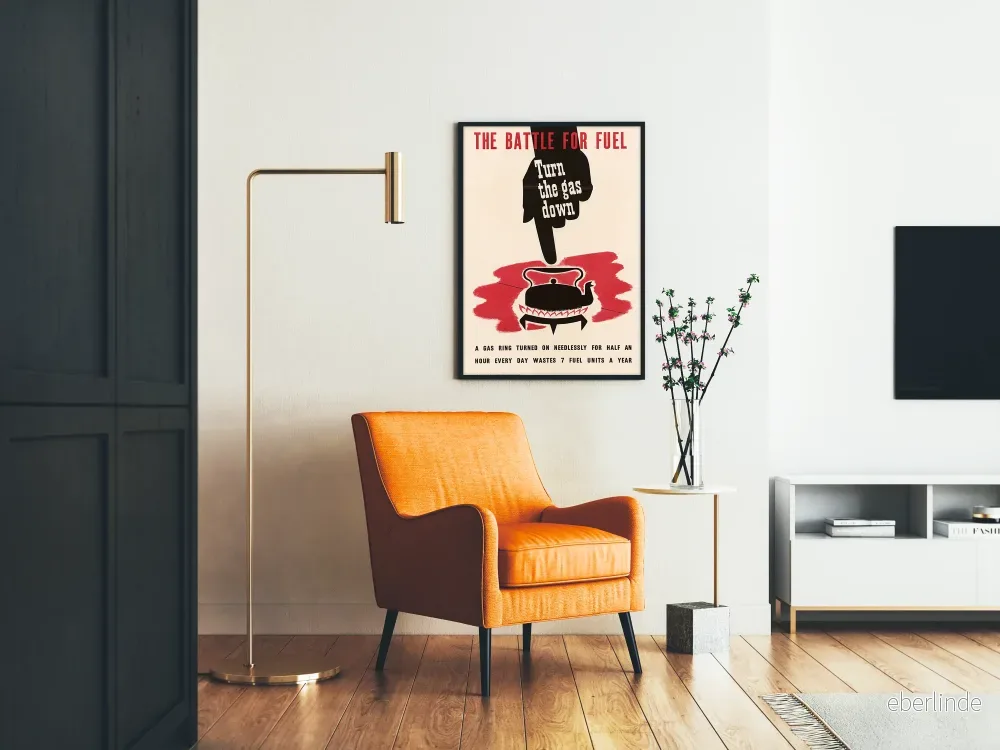 Vintageaffisch för energibesparing - Kampen om bränslet - Bild 2