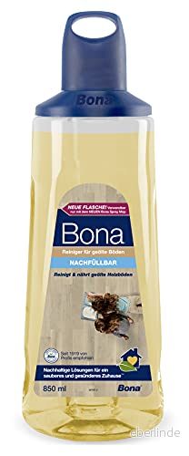Bona Golvrengöring för oljade trägolv, parkettvårdsflaska 850 ml, patron premiumspray mopp, parkettrengöring golv, oljat trägolv rengöring 7312792571358