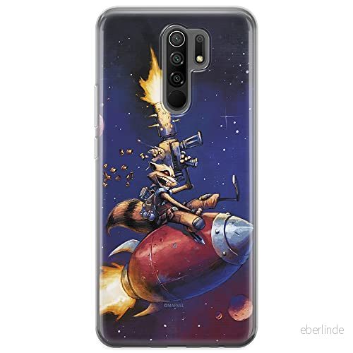 ERT GROUP mobiltelefonfodral för Xiaomi REDMI 9 originalt och officiellt licensierat Marvel mönster Rocket 007 optimalt anpassad till formen på mobiltelefonen, fodral tillverkad av TPU plast 5903040288627