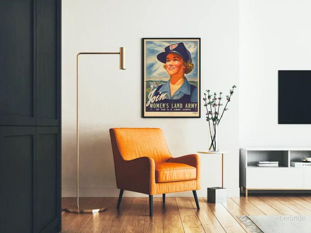 Vintageposter Join Women's Land Army - Retro Väggdekoration - Bild 2
