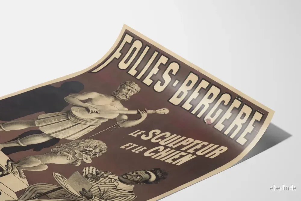 Poster Folies Bergère Skulptören och hunden väggdekoration vintage - Bild 3
