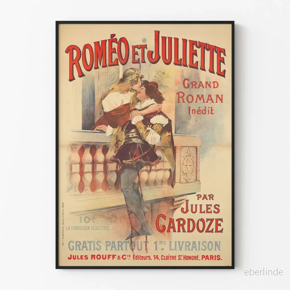 Vintageposter av Romeo och Julia - Romantisk väggdekoration