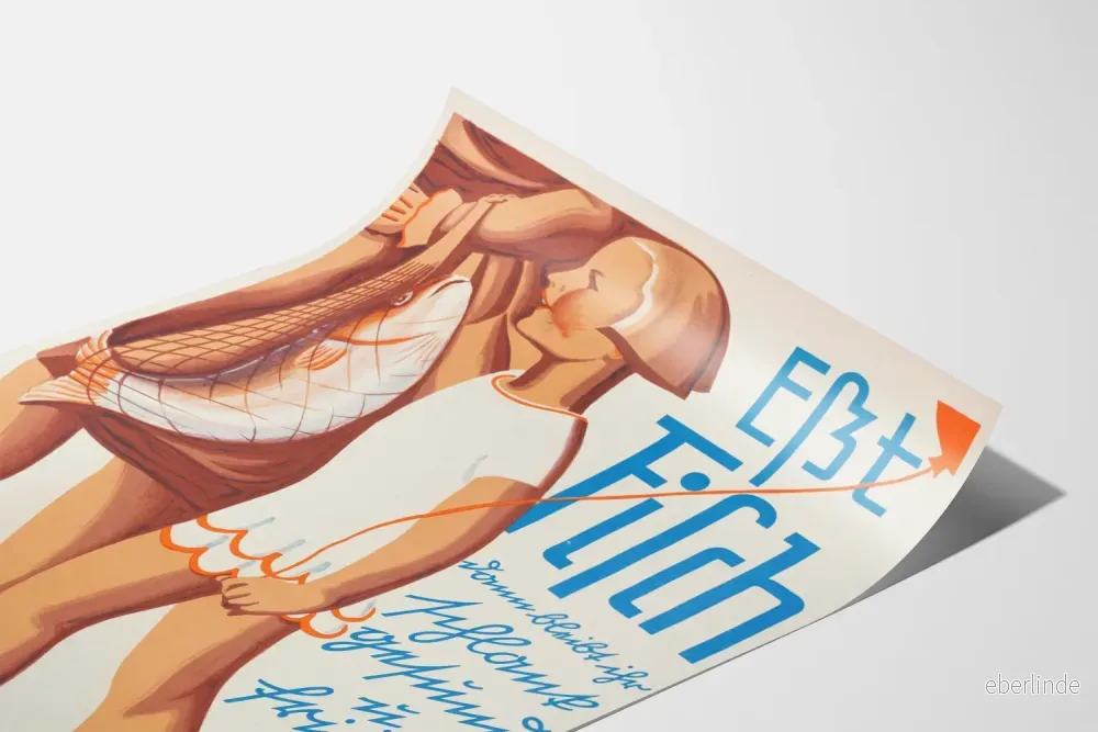 Vintageposter Est Fisch - Barn- och fiskillustration för väggdekoration - Bild 3