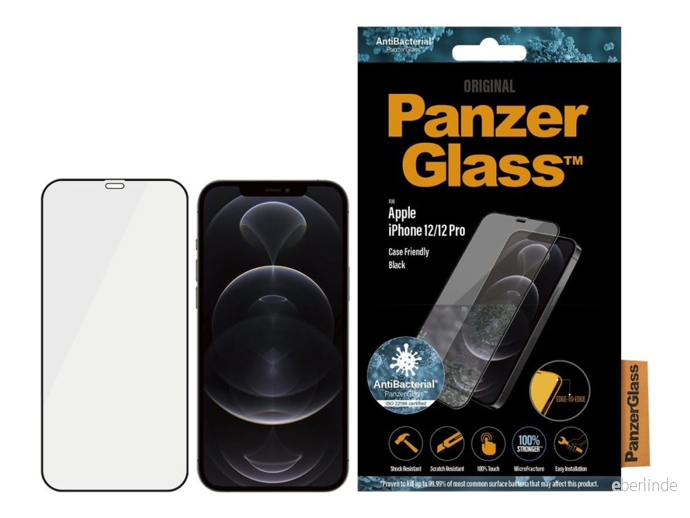 PanzerGlass Skyddsglas för iPhone 12 CaseFriendly - Black 5711724027116