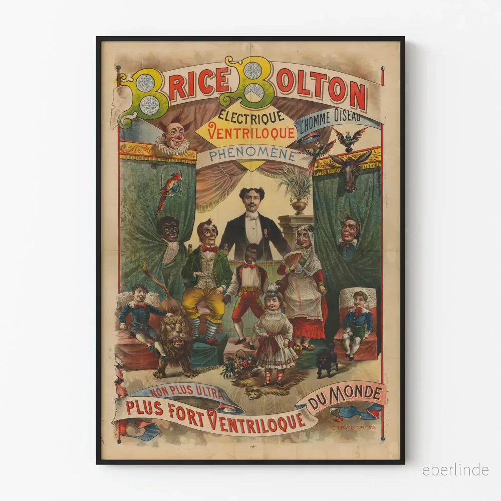 Vintageposter av Brice Bolton, elektrisk ventriloquist