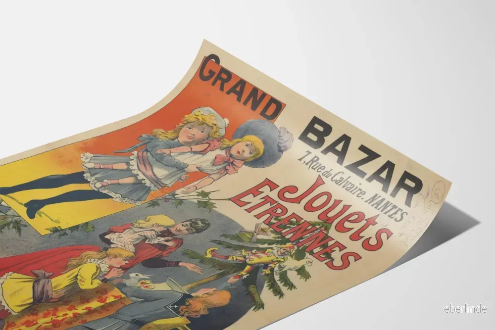Vintageaffisch för Grand Bazar Jouets et Étrennes Nantes - Bild 3