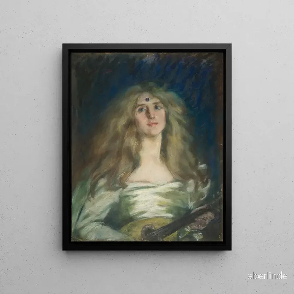 Målning Natalie à la mandoline – Alice Pike Barney | Konsttryck