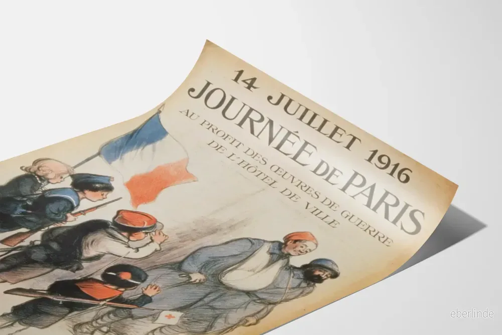 Gammal poster 14 juli 1916 Paris-dagen - Krigsverk - Bild 3
