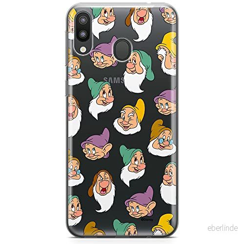ERT GROUP mobiltelefonfodral för Samsung M20 originalt och officiellt licensierat Disney mönster Snow White and the Seven Dwarfs 015 anpassad till formen på mobiltelefonen, gedeeltelijk transparant 5905131776105