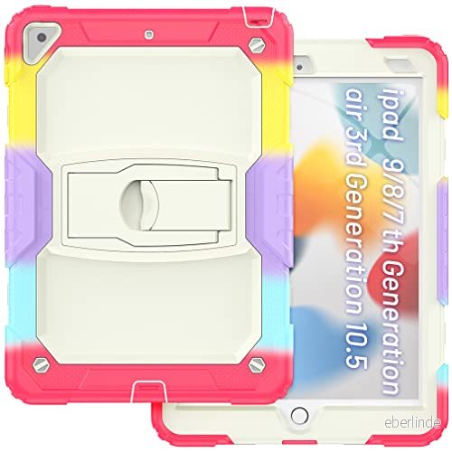 Fodral för iPad Air 3 2019/iPad Pro 10.5 2017 med hållstativ, robust stötsäkert skyddsfodral lagers strukturdesign, kamouflage röd 7657136166129