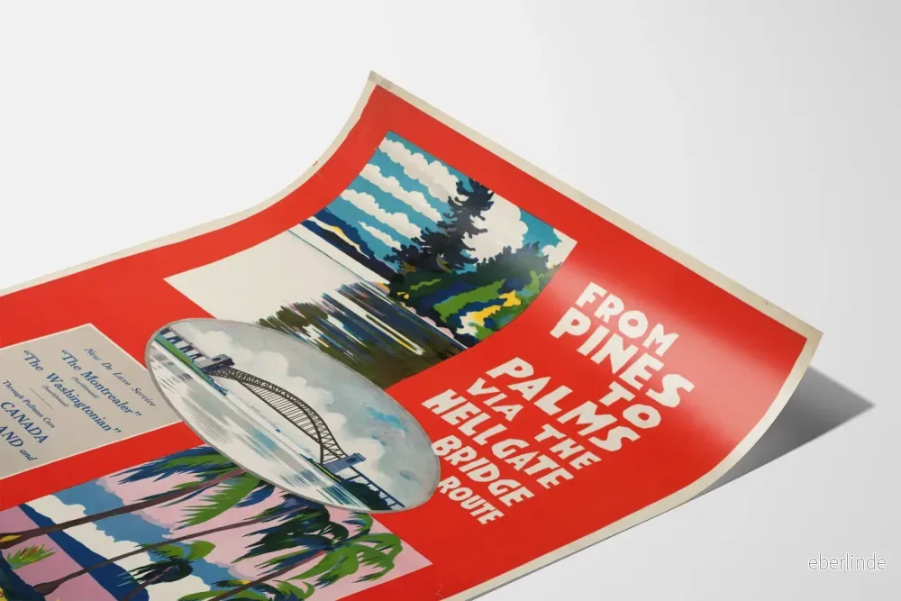 Vintageposter 'From Pines to Palms' Route Hell Gate Bridge - Bild 3