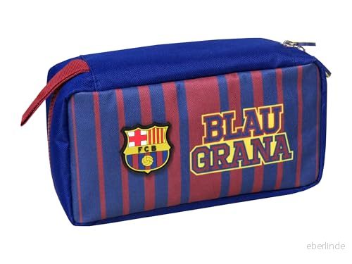 FC Barcelona 3 i 1 pennfodral för ungdomar, polyester, med dragkedja, flerfärgad, officiell produkt (CyP Brands) 8426842065410