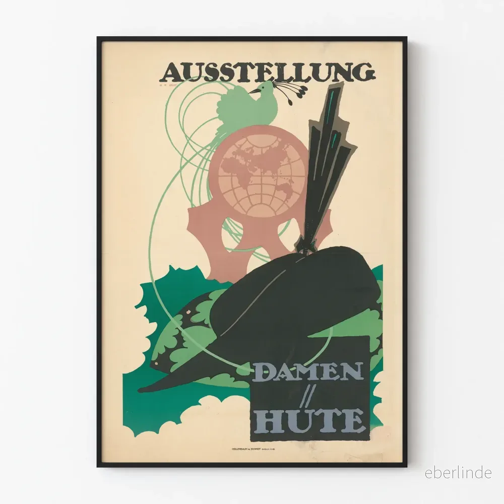 Vintage affisch för damhattarutställning