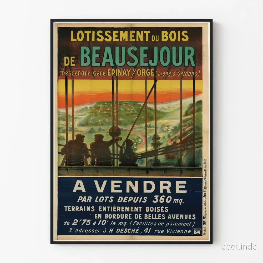 Vintageposter av Lotissement du Bois de Beausejour – Retro väggdekoration