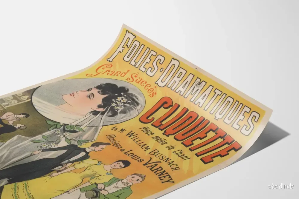 Vintageposter Folies Dramatiques - Pièce Cliquette Musique Louis Varney - Bild 3