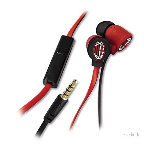 AC Milan techmade Hörlurar Edition 1899, mikrofon och funktionsknapp, vit 8099990005487