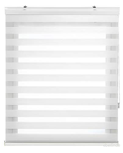 Estoralis Sansa Modern design för natt och dag rullgardin dubbelt tyg vit färg 105 x 255 cm (bredd/höjd) tygstorlek 102 250 cm, fönster- dörrgardiner 8432404935206