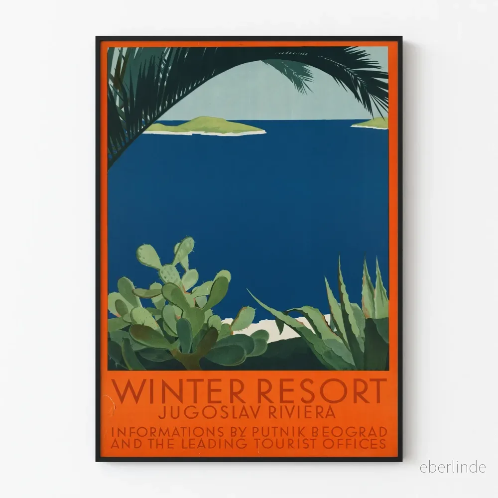 Vintageposter Winter Resort Jugoslav Riviera för väggdekoration Vintageposter Winter Resort Jugoslav Riviera för väggdekoration