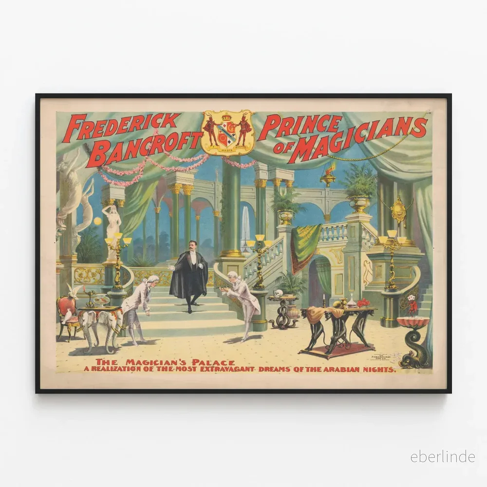 Vintageposter Frederick Bancroft Prins av Magikerna - Väggdekoration Teater och Magi