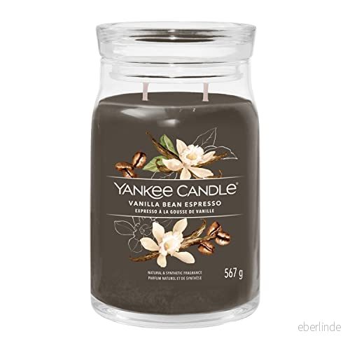 Yankee Candle Signatur doftljus Vaniljböna espresso stort burkljus med dubbla vekar Sojavaxblandning, långt brinnande ljus perfekta gåvor för kvinnor 5038581124988