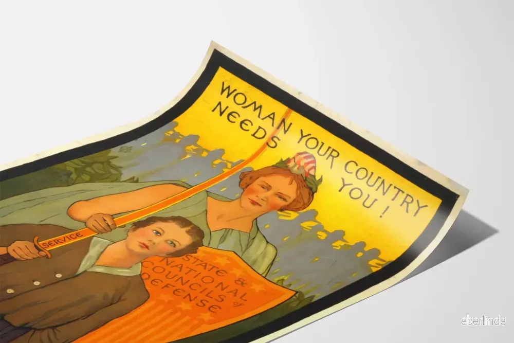 Vintageposter Woman Your Country Needs You för väggdekoration - Bild 3