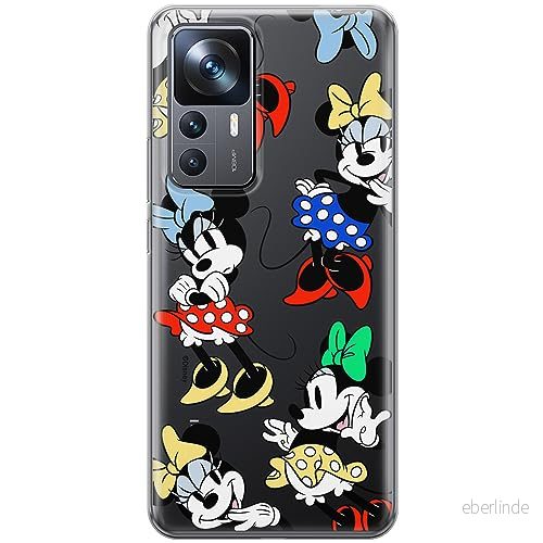 ERT GROUP mobiltelefonfodral för Xiaomi 12T/ 12T pro/ K50 Ultra originalt och officiellt licensierat Disney mönster Minnie 076 optimalt anpassad till formen på mobiltelefonen, gedeeltelijk transparant 5905795027865