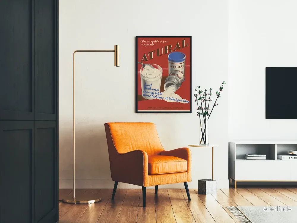 Vintageposter ATURAL - Äkta Mjölkaktig Väggdekoration - Bild 2